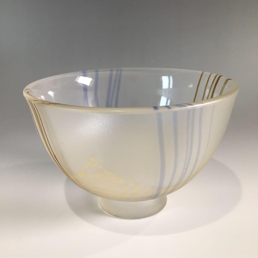 Ｐ６７４　茶碗　『堀口幸子造』『金箔麦藁手』『瑠璃茶碗』　義山茶碗　共箱　茶道具