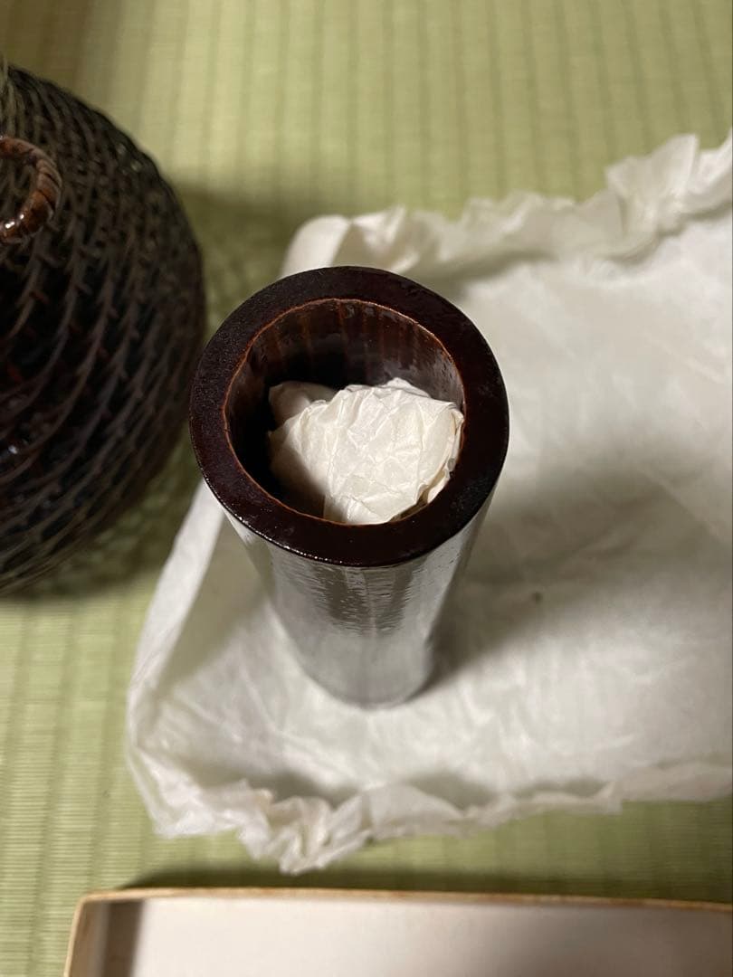 花籠 *竹細工 花器 花入 竹籠 竹編 筒付き