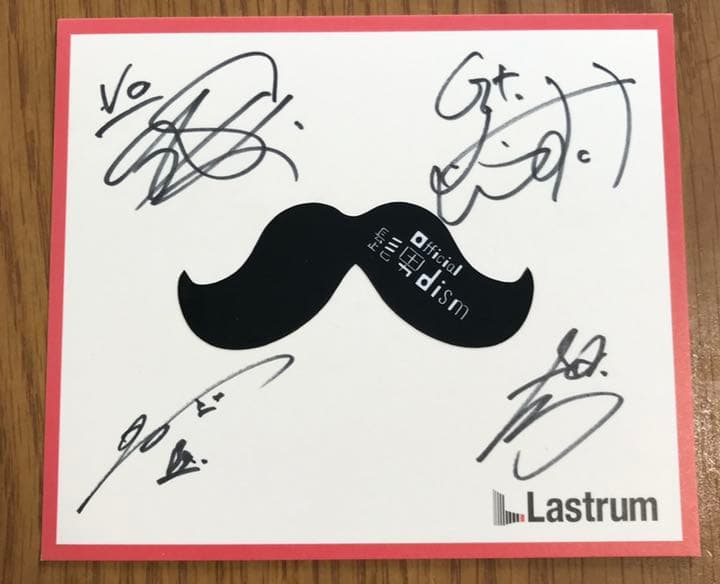 Official髭男dism 直筆サイン色紙