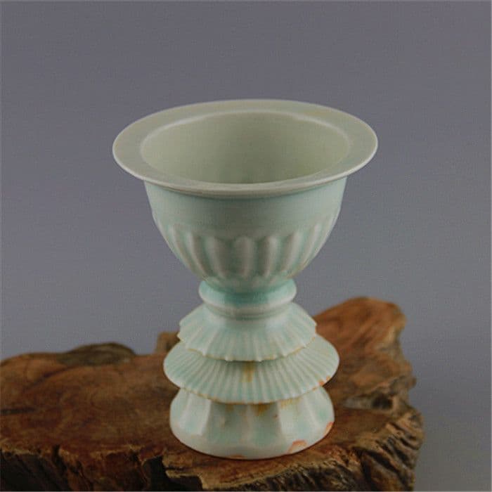 宋湖田窯青釉一本足香炉  陶器 陶芸 香道具 仏具  置物