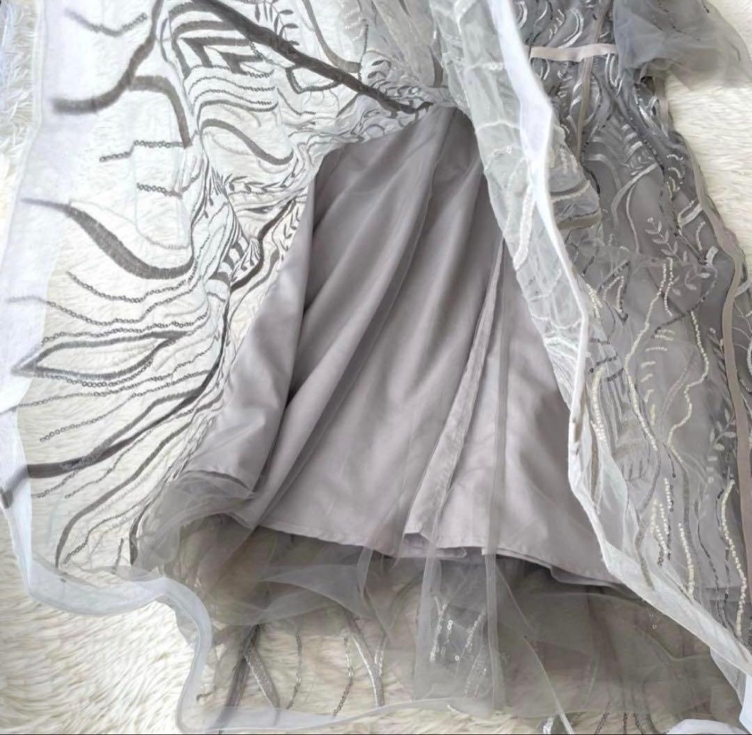 leja オケージョン　シースルーパーティードレス グレー　ドレス