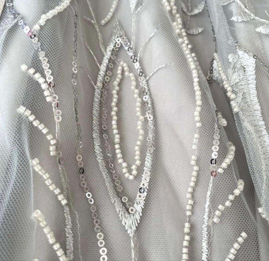 leja オケージョン　シースルーパーティードレス グレー　ドレス