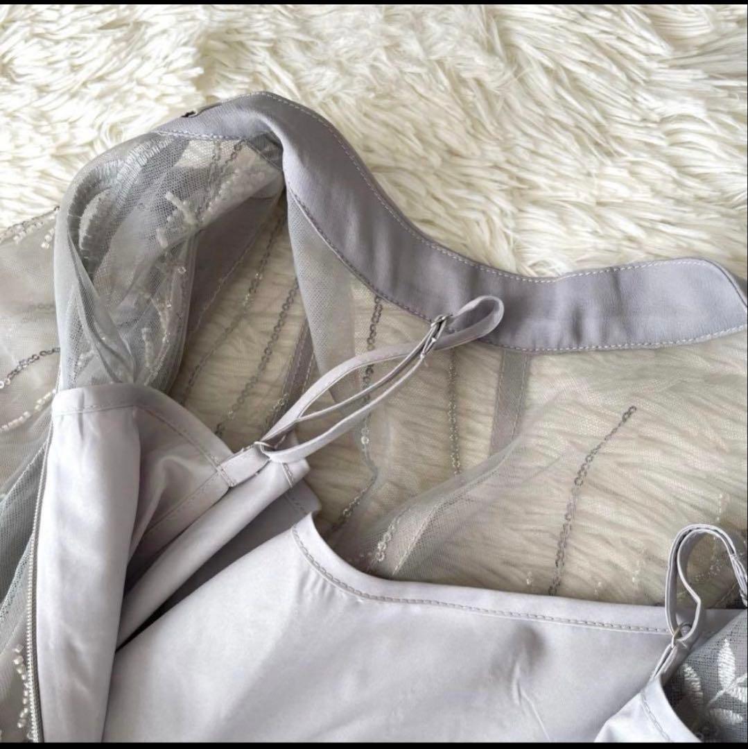 leja オケージョン　シースルーパーティードレス グレー　ドレス