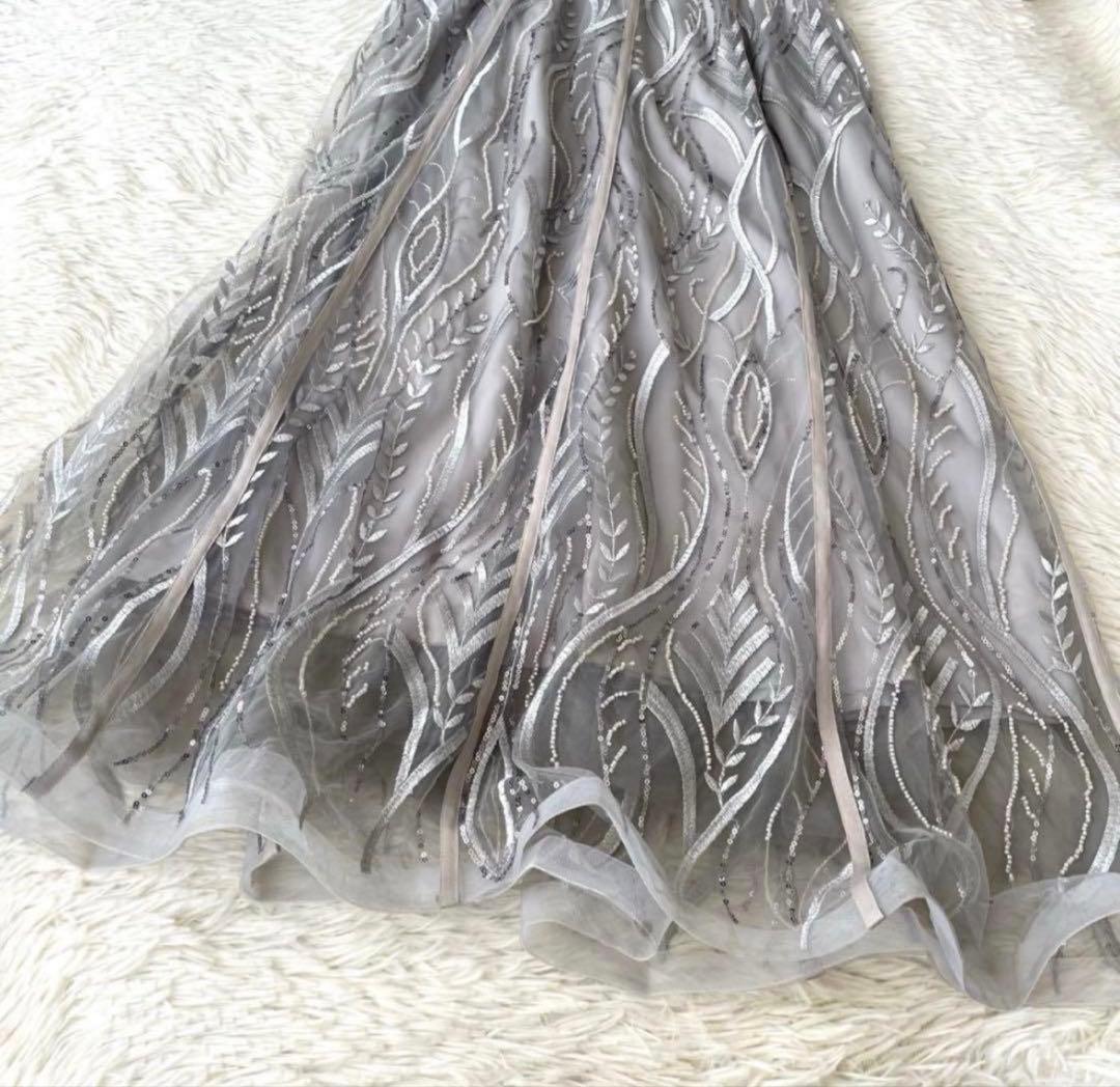 leja オケージョン　シースルーパーティードレス グレー　ドレス