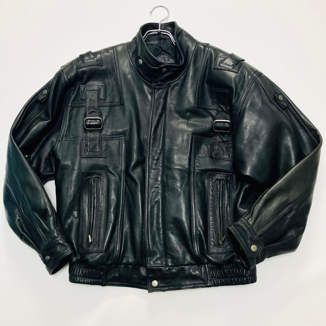 【希少サイズ】　Wind Armor ライダースジャケット　バイカー　牛革　光沢