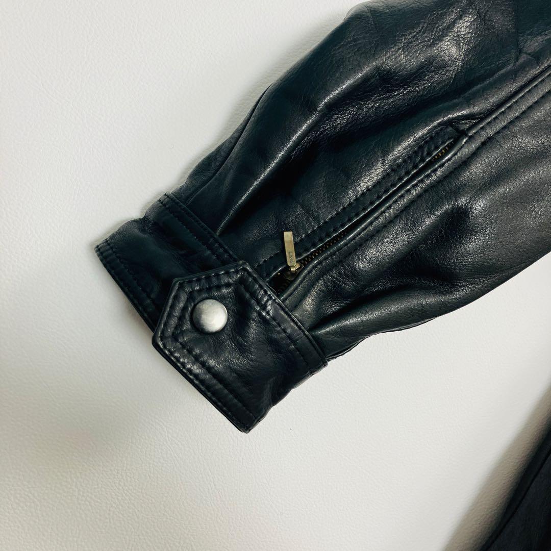 【希少サイズ】　Wind Armor ライダースジャケット　バイカー　牛革　光沢