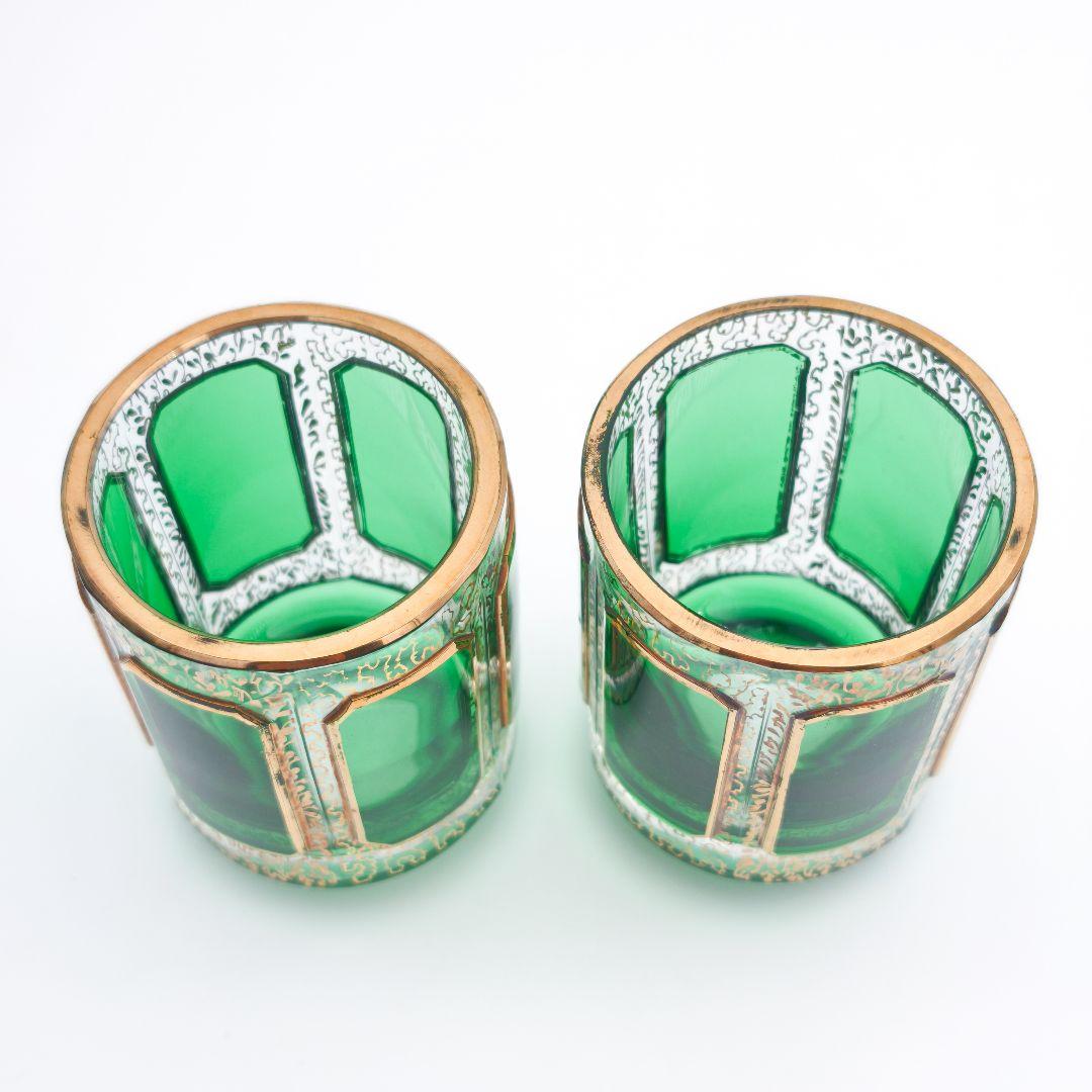 ボヘミアガラス エーゲルマン チェコスロバキア製 ペア