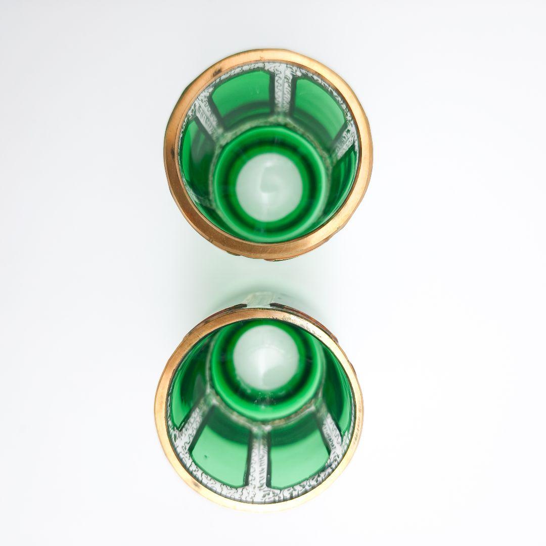 ボヘミアガラス エーゲルマン チェコスロバキア製 ペア