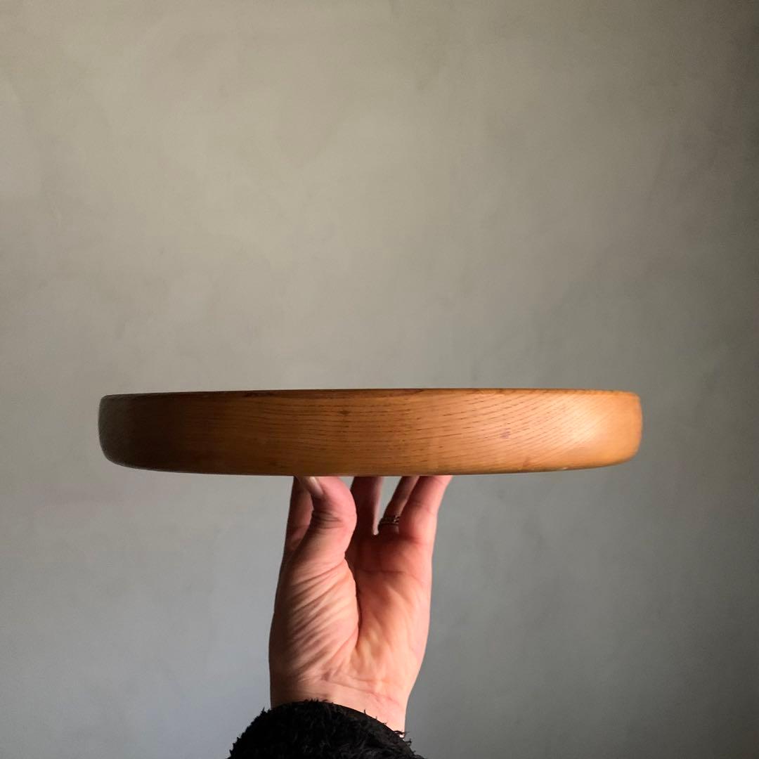 佳き木肌の くりぬき盆 No.5 古道具 アンティーク