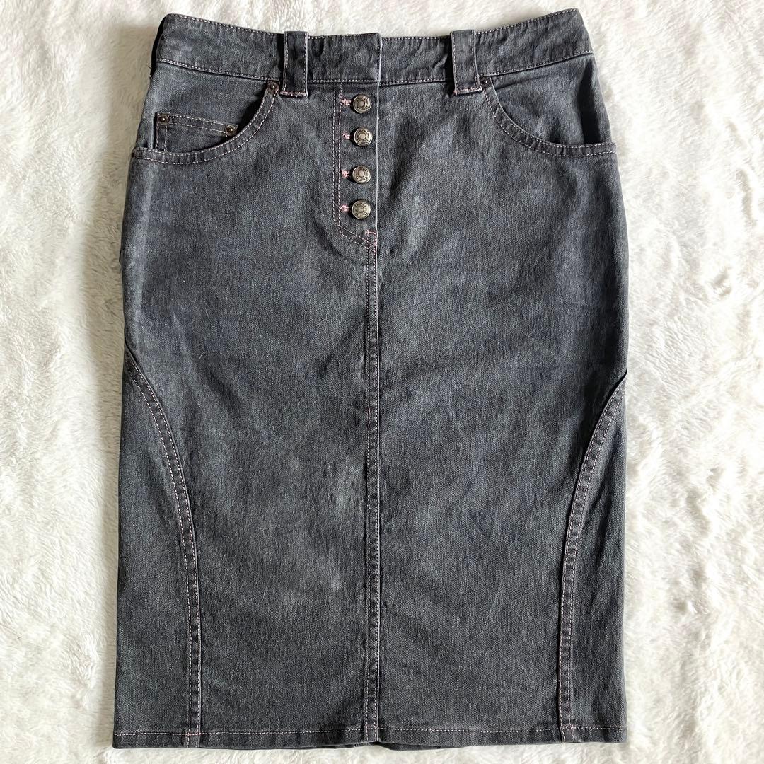 クリスチャンディオール ガリアーノ期 ストレッチデニムスカート 4 グレー