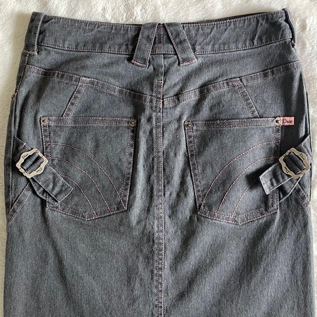クリスチャンディオール ガリアーノ期 ストレッチデニムスカート 4 グレー