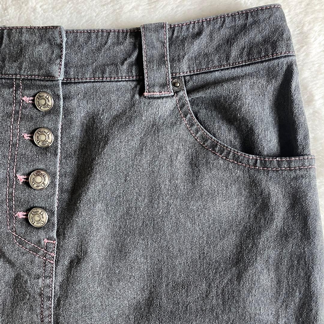 クリスチャンディオール ガリアーノ期 ストレッチデニムスカート 4 グレー