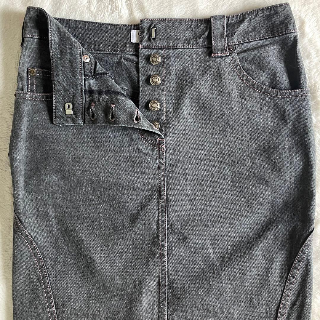 クリスチャンディオール ガリアーノ期 ストレッチデニムスカート 4 グレー