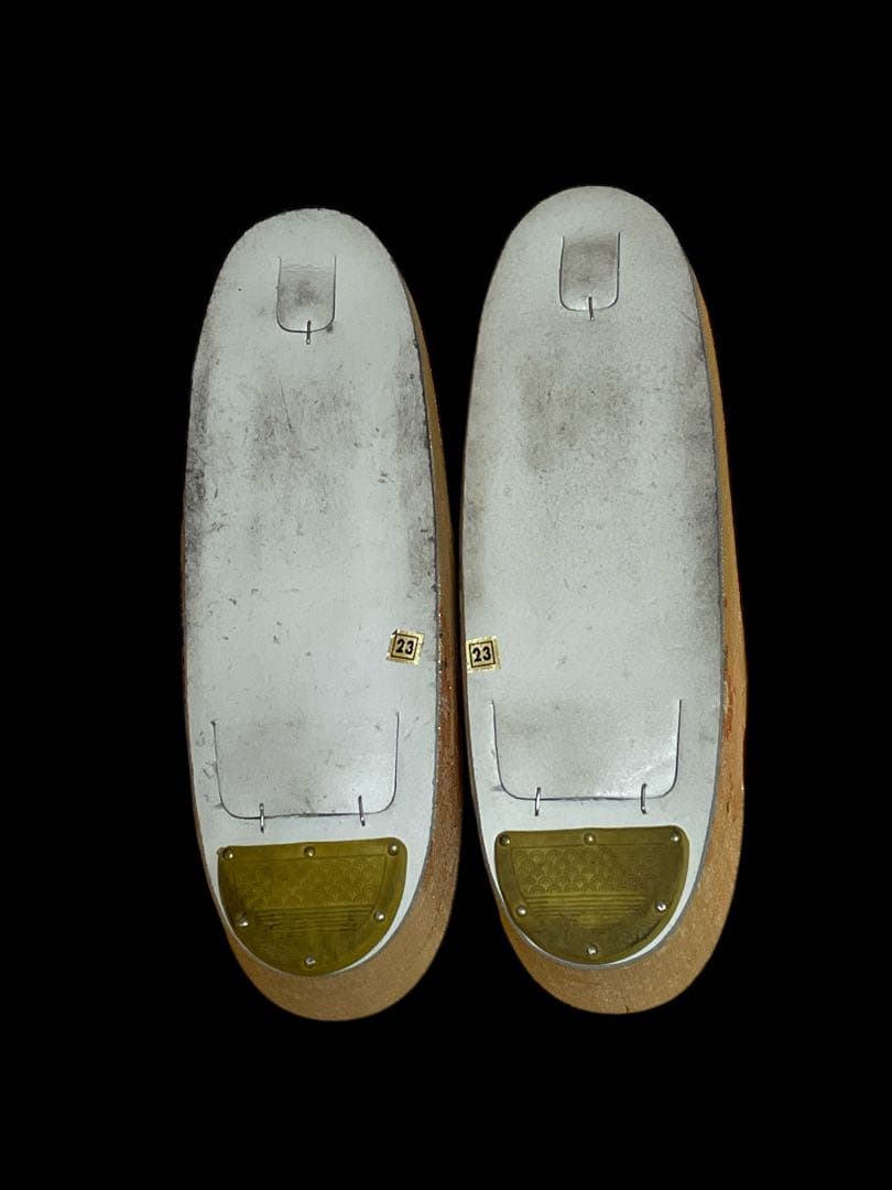 上品✨草履と和装バッグセット【木箱、手鏡付】帯地の淡いゴールド　金銀刺繍