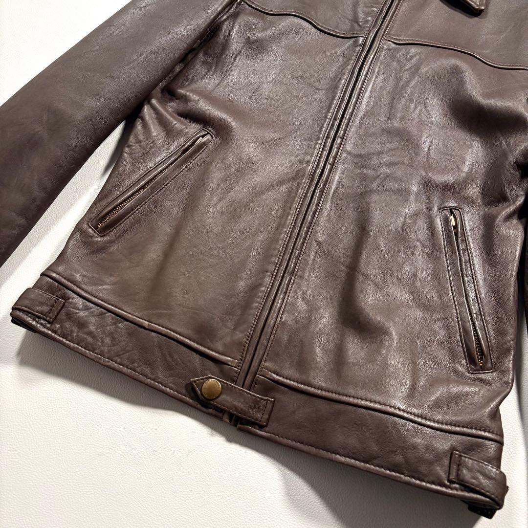 ラムレザー L ポールスミス アールニューボールド レザージャケット ライダース