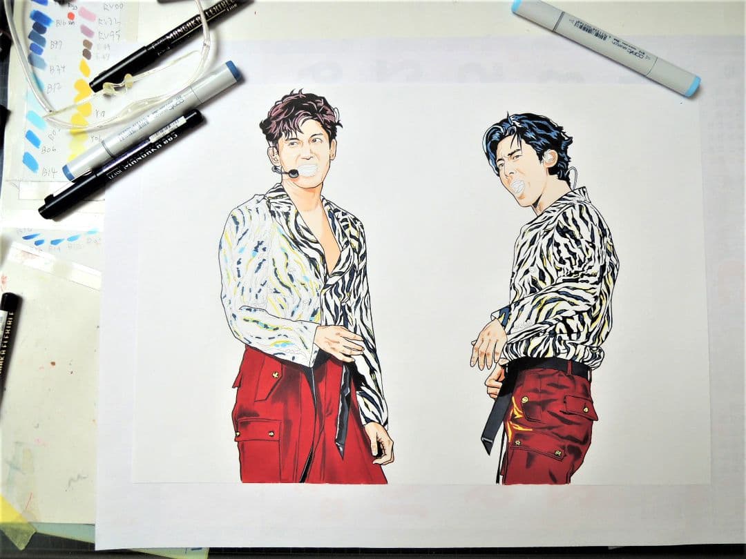 東方神起 イラストA2額装