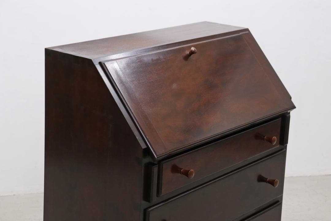 松本民芸家具 308型 ライティングビューロー ミズメザクラ無垢材 デスク