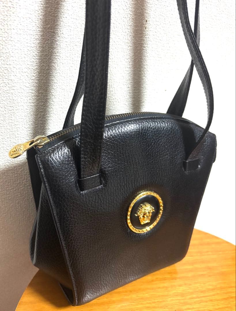 美品 VERSACE ヴェルサーチ レザー ショルダー バッグ