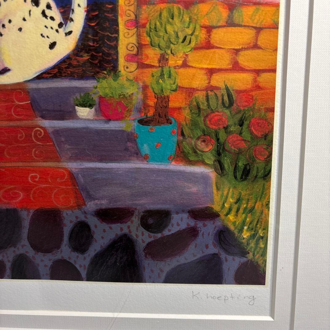 カレン　ホイプティング　ジクレー　額装　犬