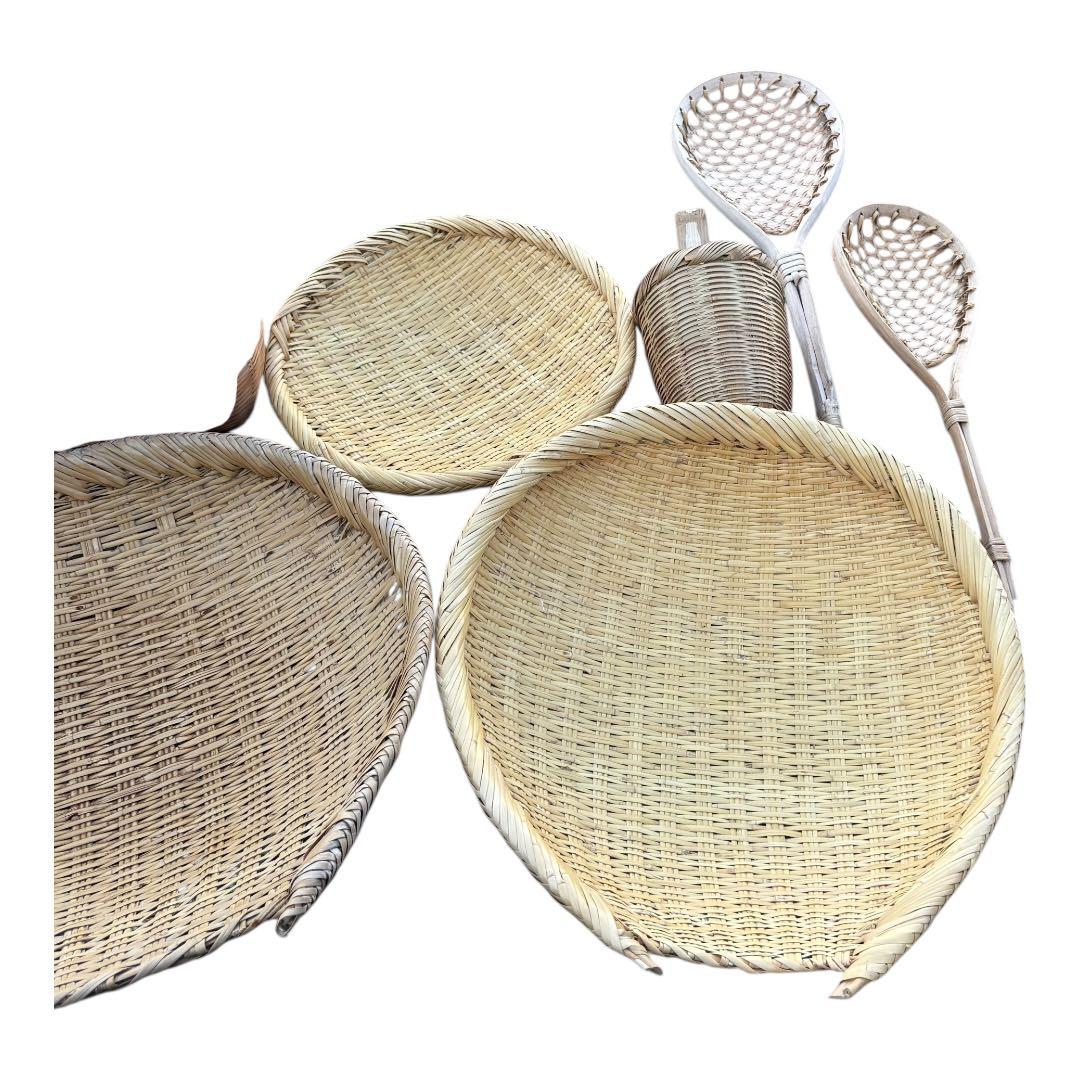 昭和レトロ 竹細工 片口ざる 竹ざる セット　色々セット