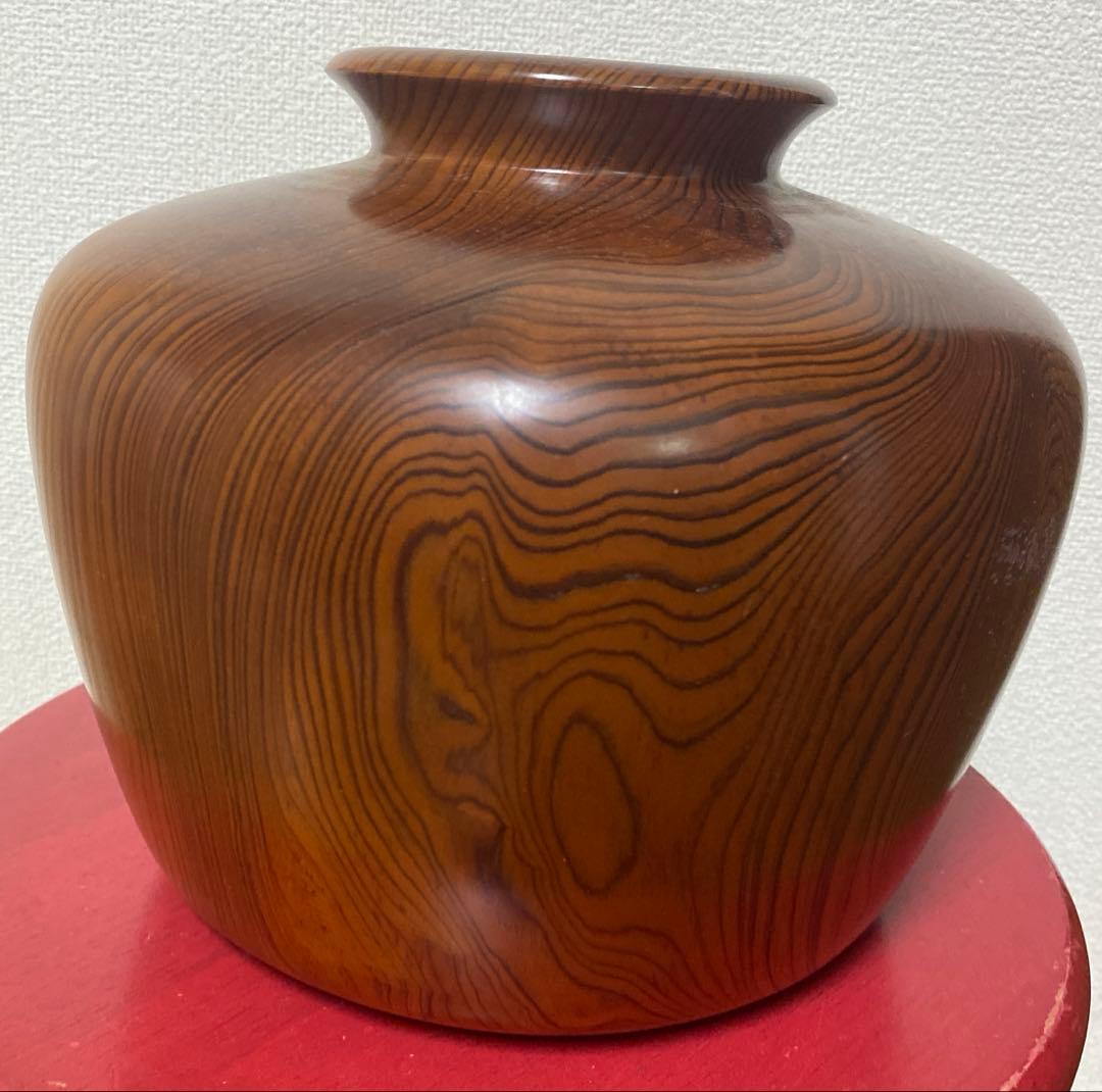 SALE！　屋久杉　世界遺産　無垢　木製装飾用花瓶 茶色 専用箱なし