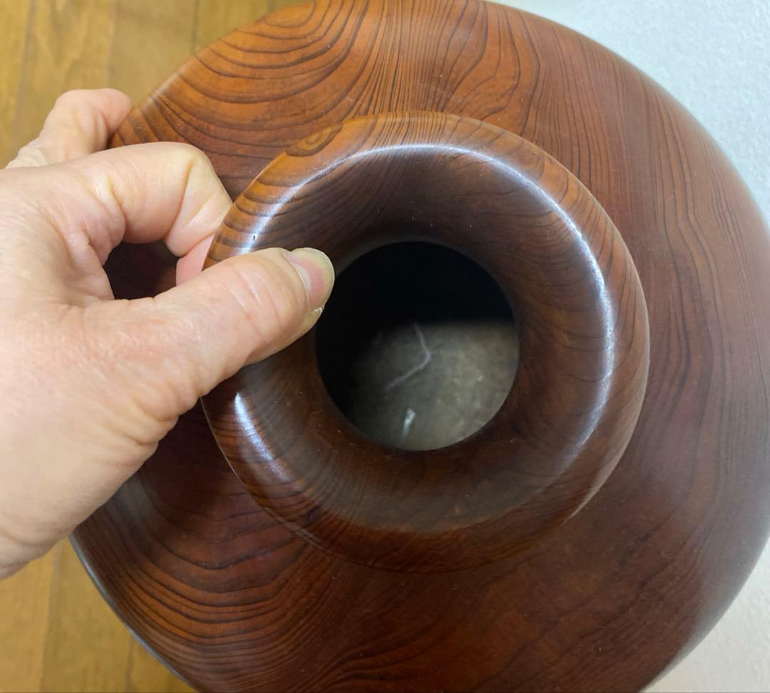 SALE！　屋久杉　世界遺産　無垢　木製装飾用花瓶 茶色 専用箱なし