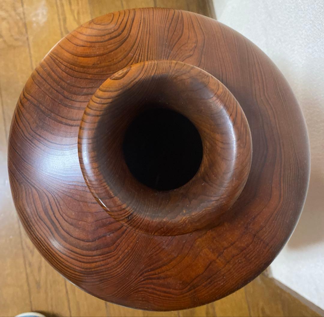 SALE！　屋久杉　世界遺産　無垢　木製装飾用花瓶 茶色 専用箱なし