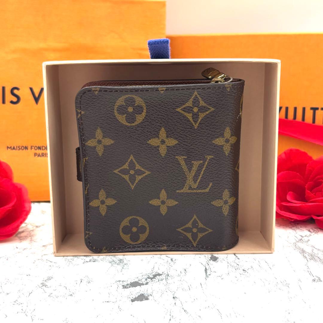 【新品同様】 ルイヴィトン モノグラム コンパクトジップ 折り財布