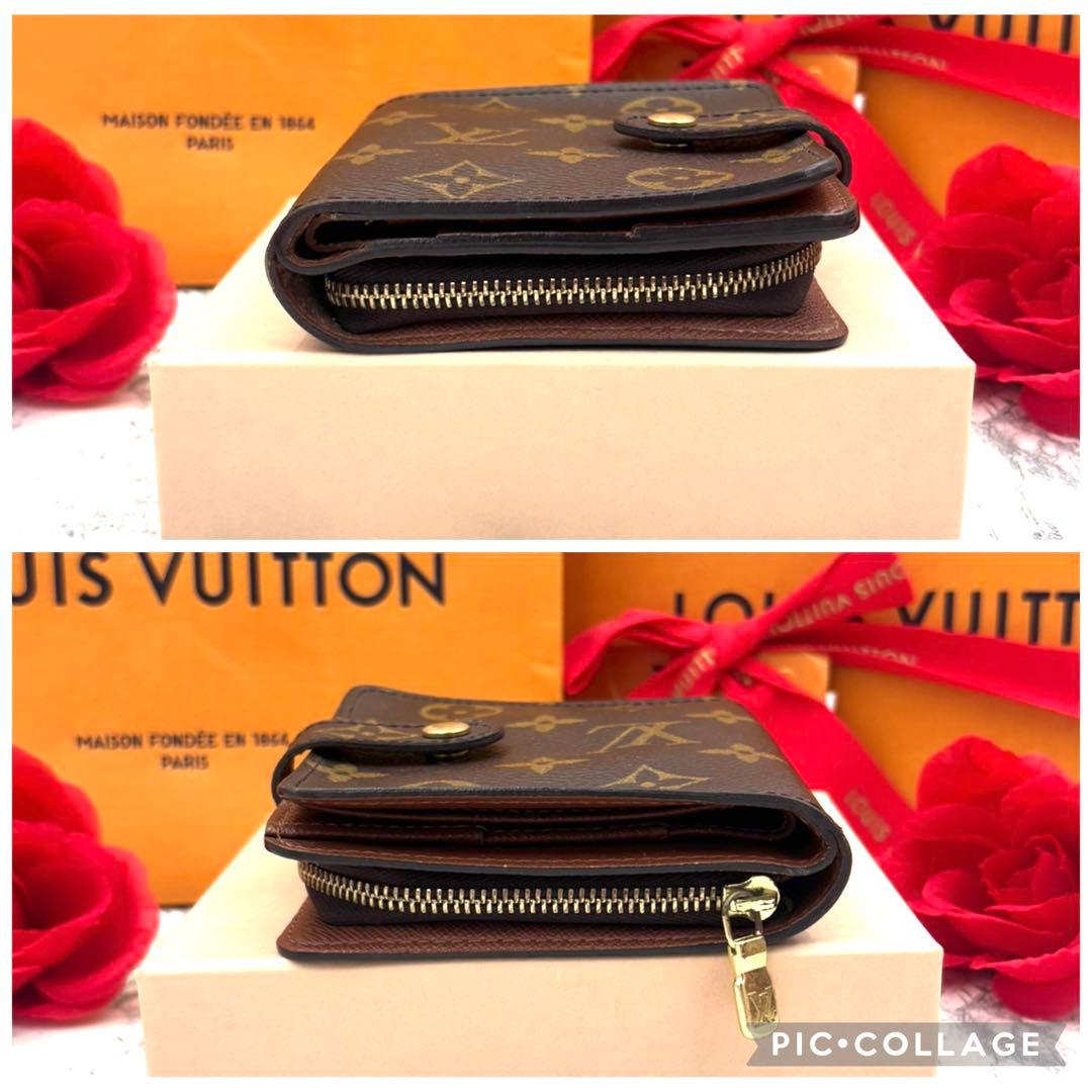 【新品同様】 ルイヴィトン モノグラム コンパクトジップ 折り財布