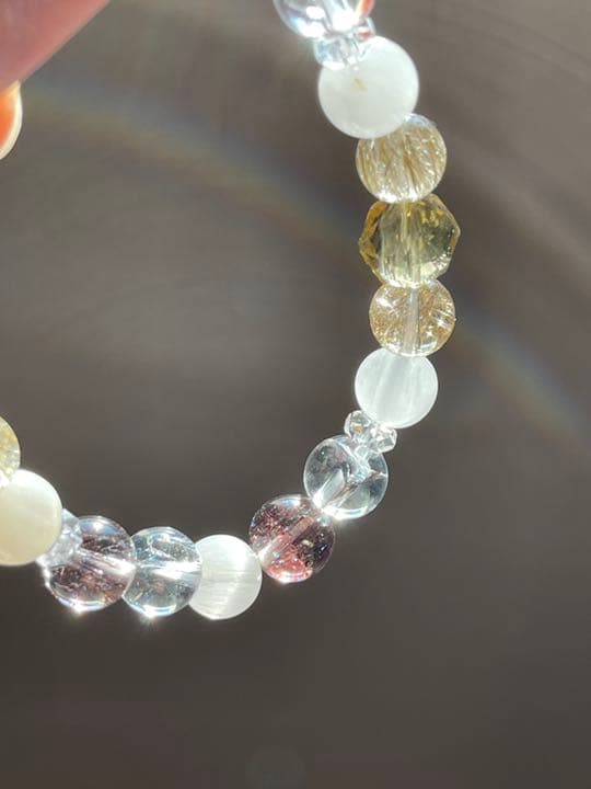 ロードクロサイト ウィスキークォーツ　ブレスレット