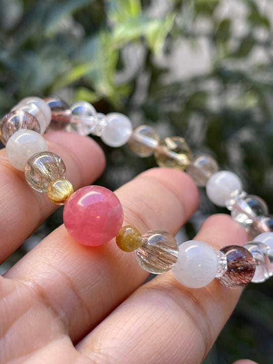 ロードクロサイト ウィスキークォーツ　ブレスレット