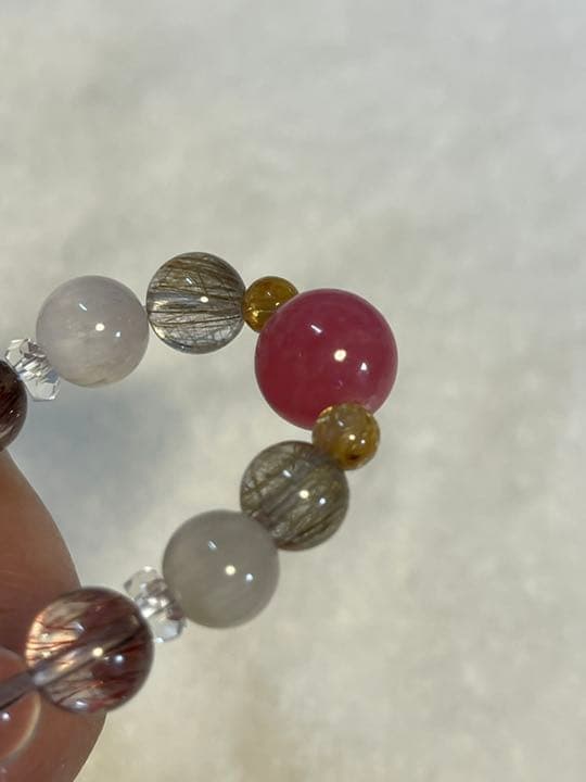 ロードクロサイト ウィスキークォーツ　ブレスレット