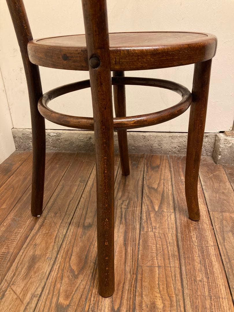 アンティーク 希少 Mundus社 曲木カフェチェア エンボス座面 ベントウッド
