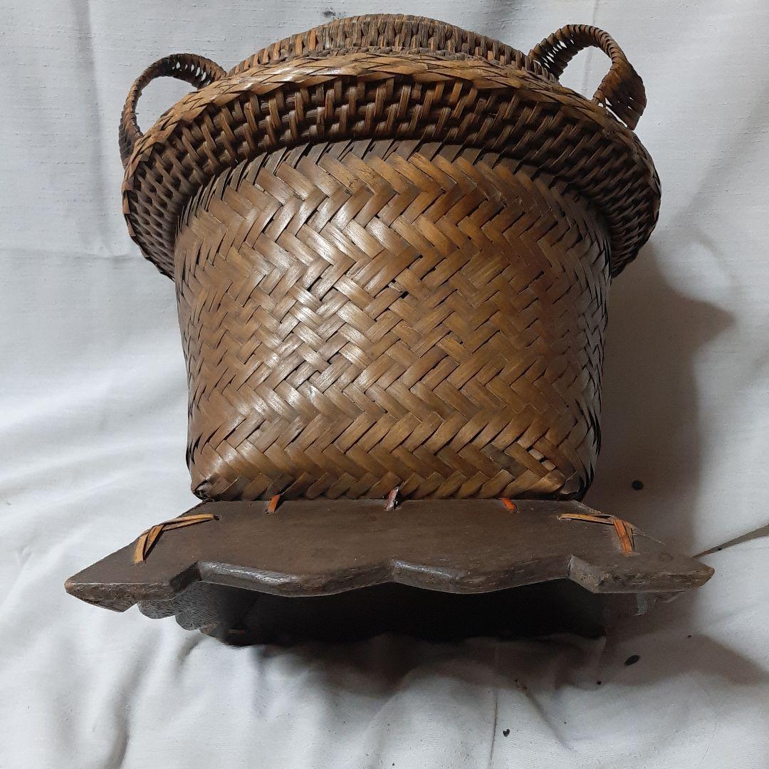 骨董品◆竹籠◆華道道具　唐物篭花入