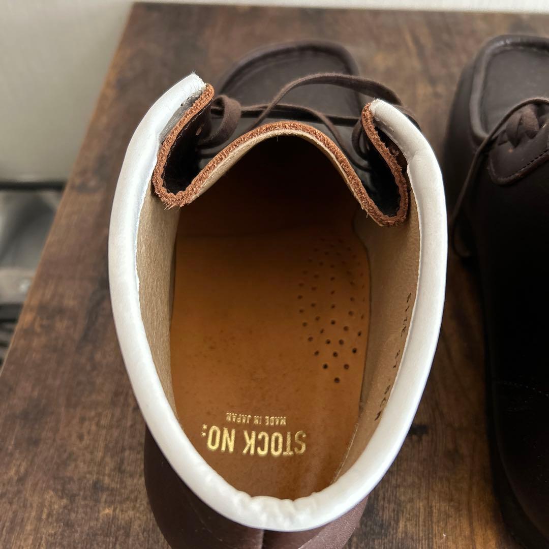 Stock No ダークブラウン レザーモカシンデッキシューズ 日本製