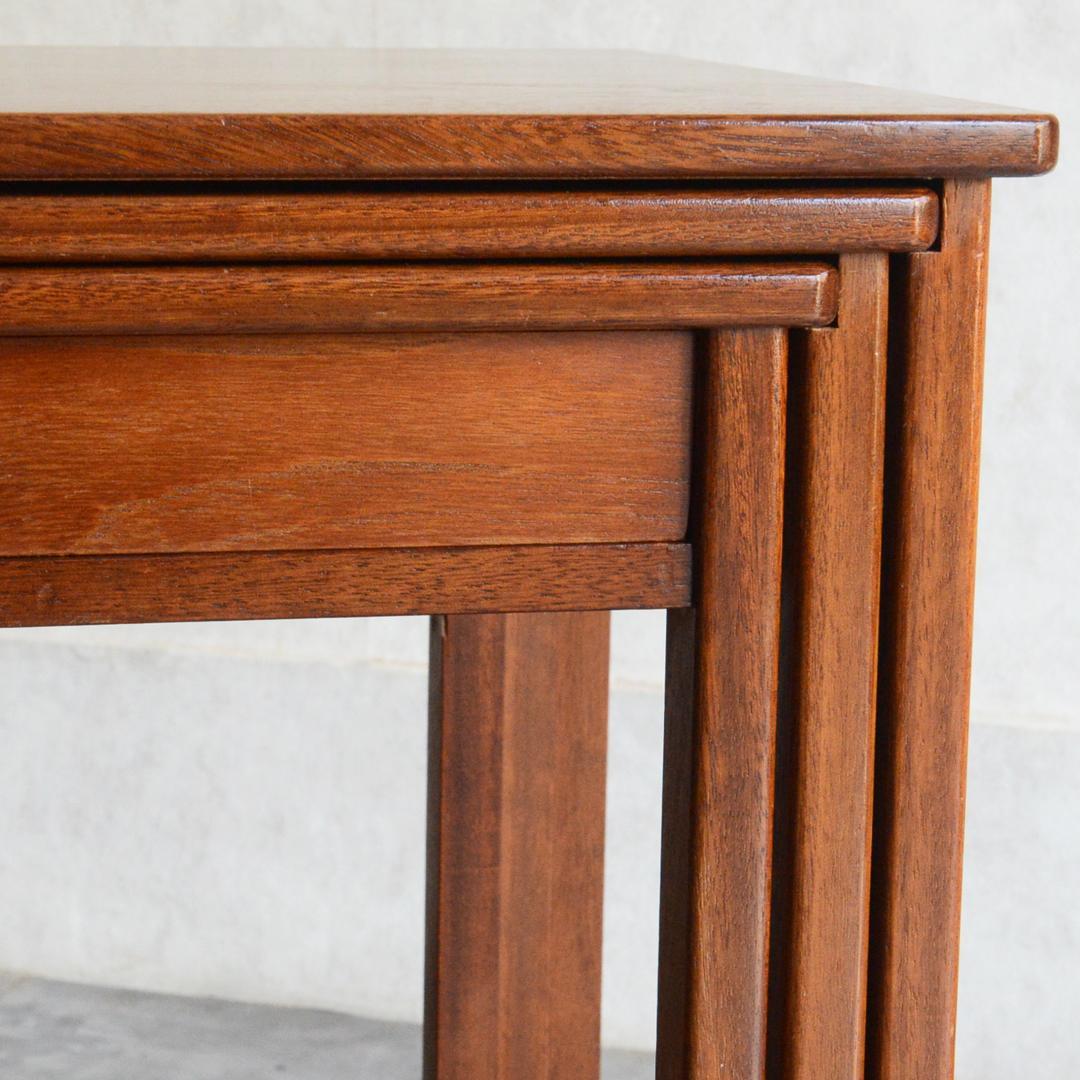 ヴィンテージ チーク ネストテーブル 抽斗付 サイドテーブル ナイトテーブル