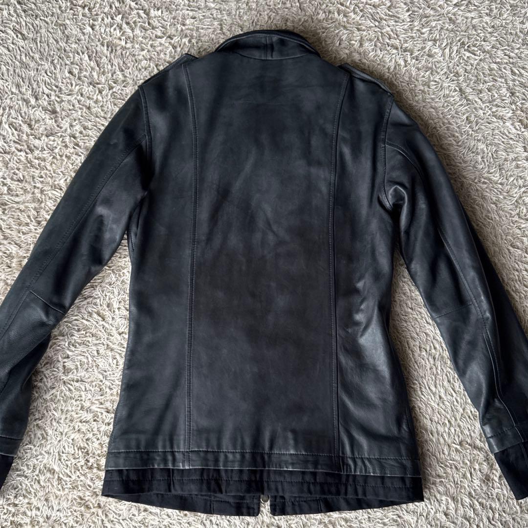 SHELLAC シェラック　レザージャケット　異素材切り替え　ブラック　y2k