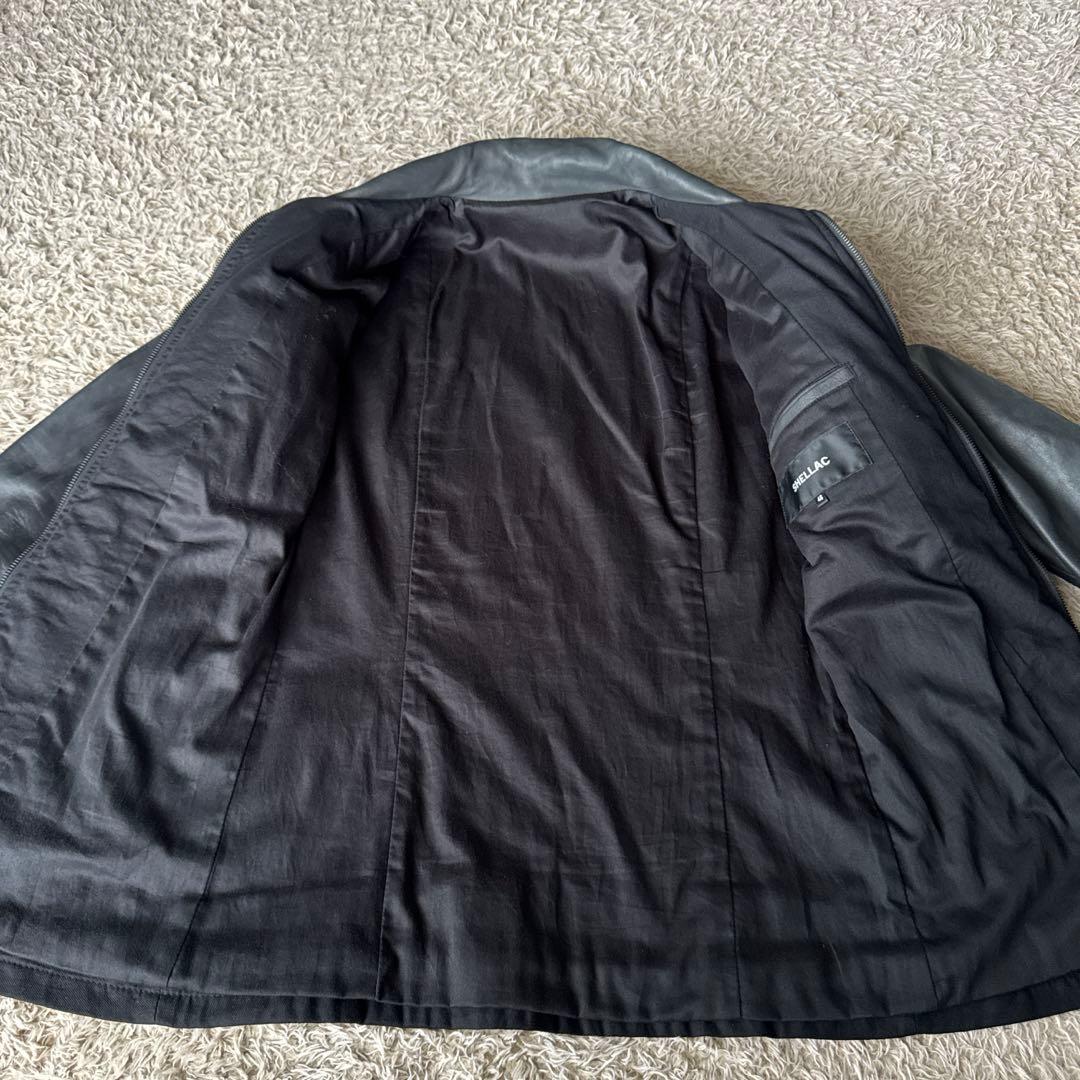 SHELLAC シェラック　レザージャケット　異素材切り替え　ブラック　y2k