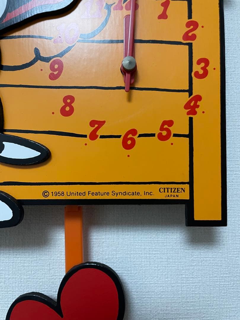 シチズン SNOOPY 掛時計 振り子時計 スヌーピー 1982年製 当時物