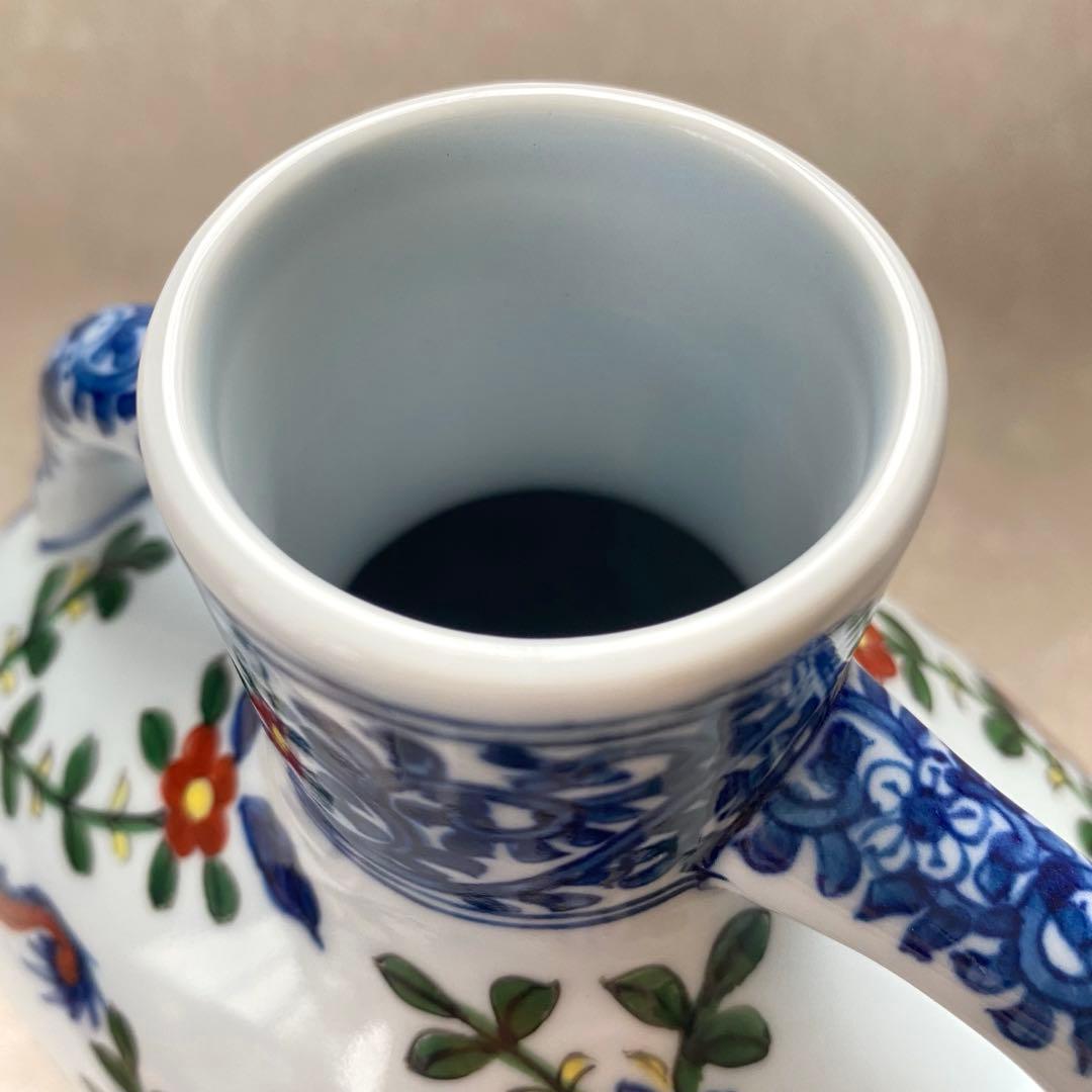 源右衛門窯　染錦万暦双龍絵　扁壺