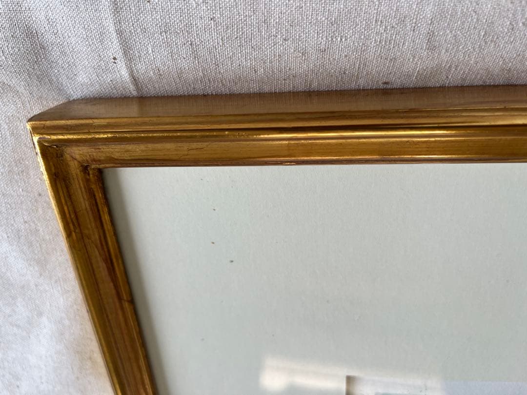 大判　リトグラフ　アンドレ・ブーリエ「港に吹く風」額装　版画　サイン.ED有り