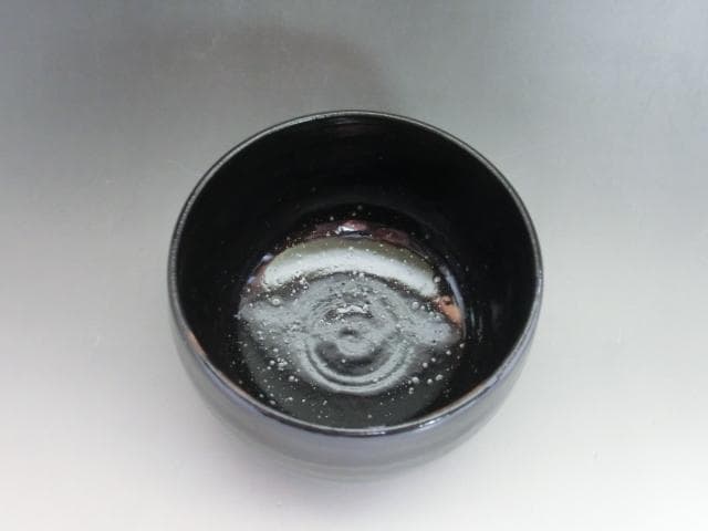 茶碗■黒釉茶碗【河合瑞豊】（豊次郎）お茶道具 陶器 古美術 骨董品■