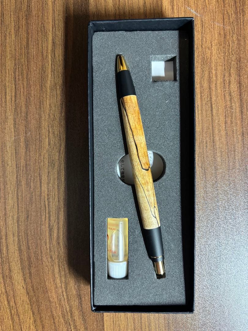 野原工芸　スポルテッド栃スリムボールペン