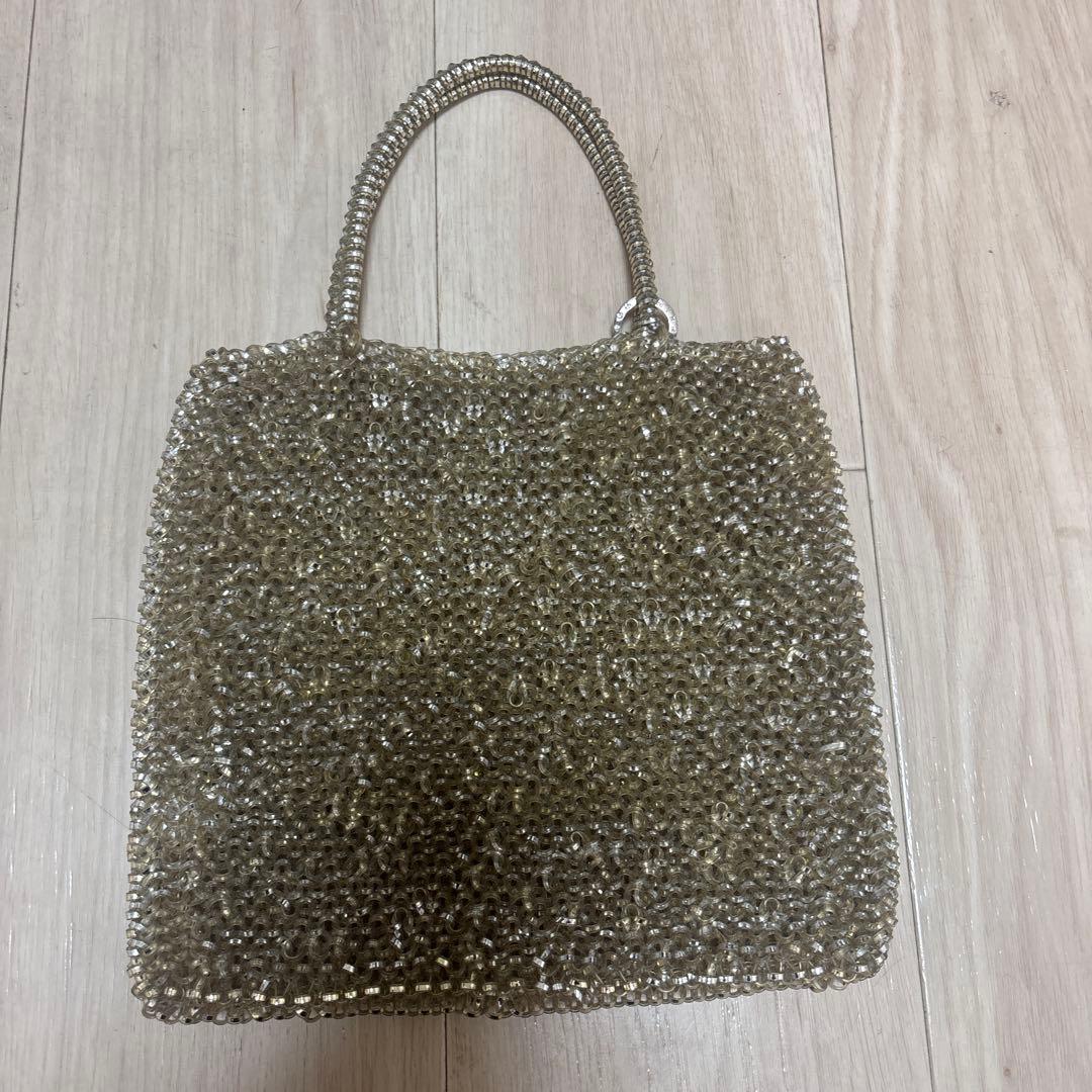 ANTEPRIMA ゴールド ワイヤーバック　トートバッグ　シャンパンゴールド