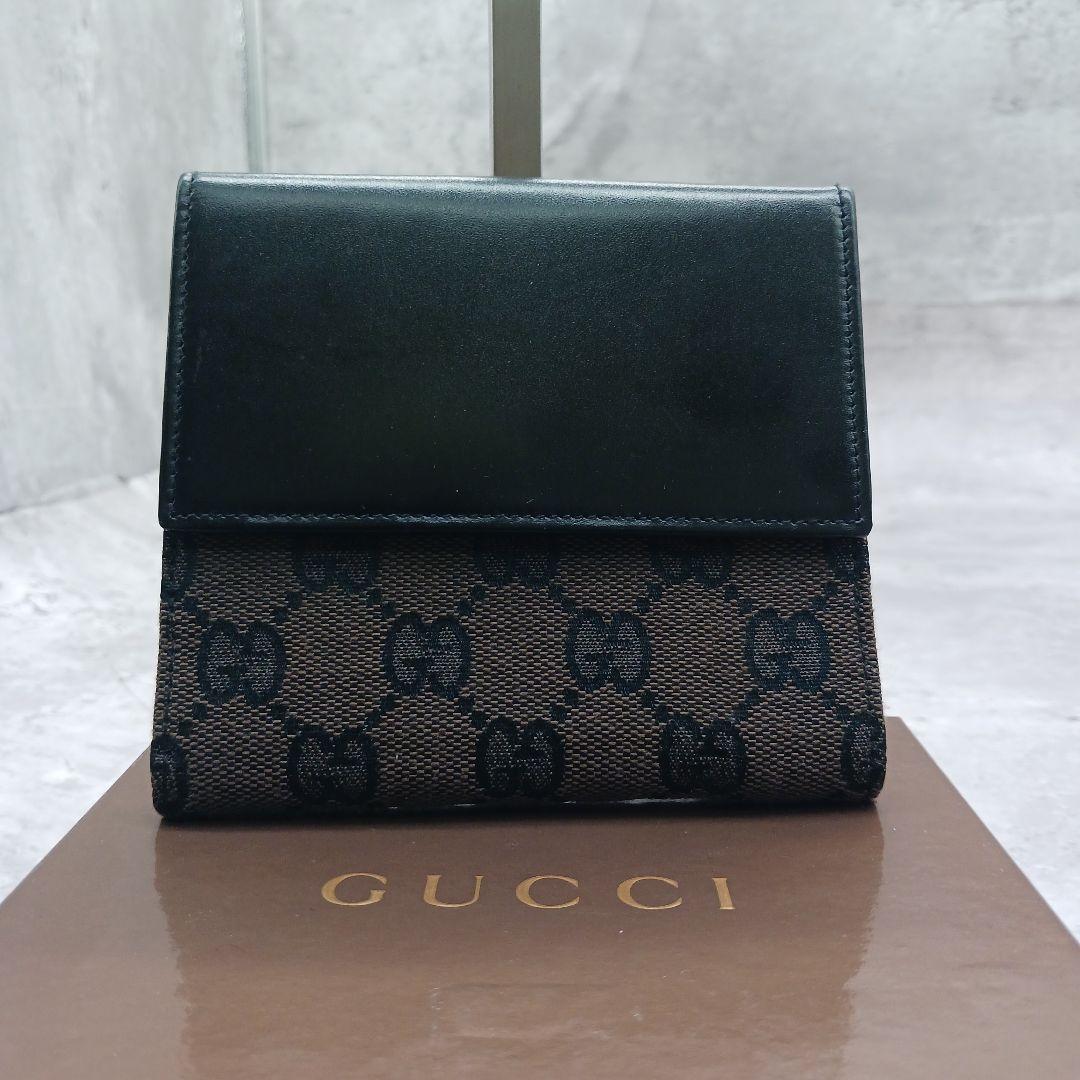 ✨極美品✨ グッチ 二つ折り ミニ財布 ジャッキー GG柄 GGライン ブラウン
