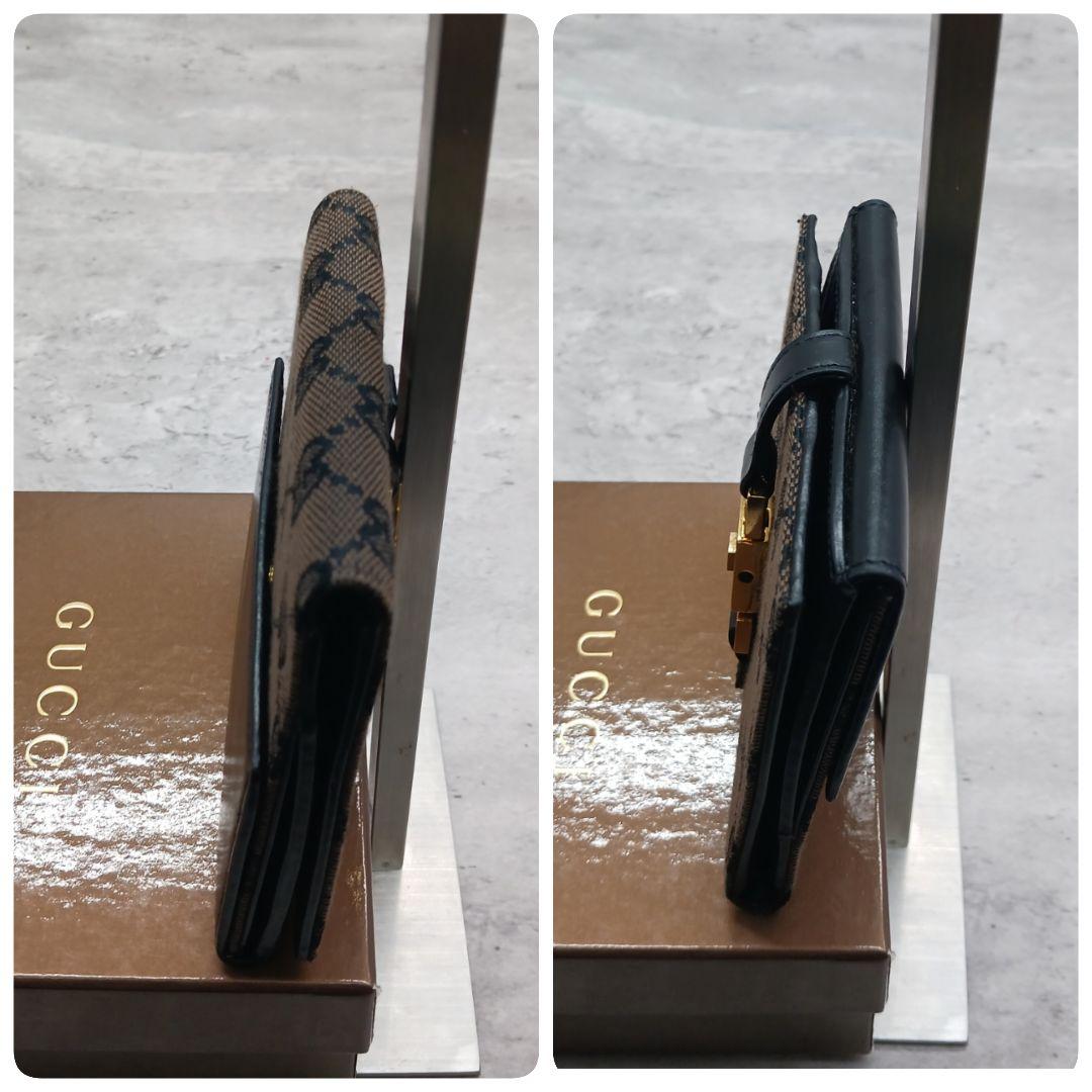 ✨極美品✨ グッチ 二つ折り ミニ財布 ジャッキー GG柄 GGライン ブラウン