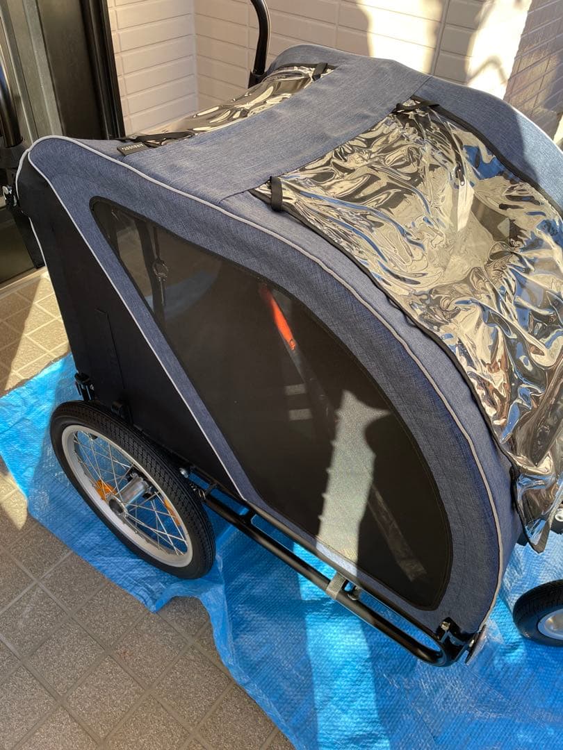 エアバギー ネストバイク AD3028 中型・多頭飼い向けカート　レインカバー付