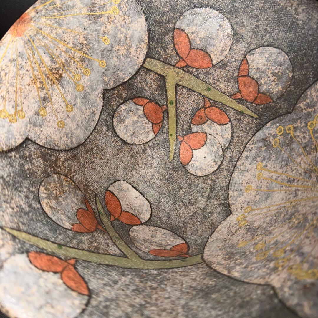 Z*ト様 伊藤東彦　布目梅文鉢　笠間焼　共箱　骨董　大鉢　盛鉢　皿　飾皿　菓子皿