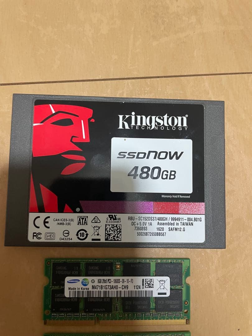 KingstonSSD 480GB + Samsung DDR3 32GBセット