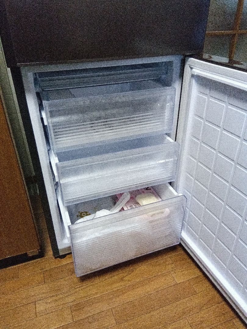 ダークブラウン 冷蔵庫 上下二段式